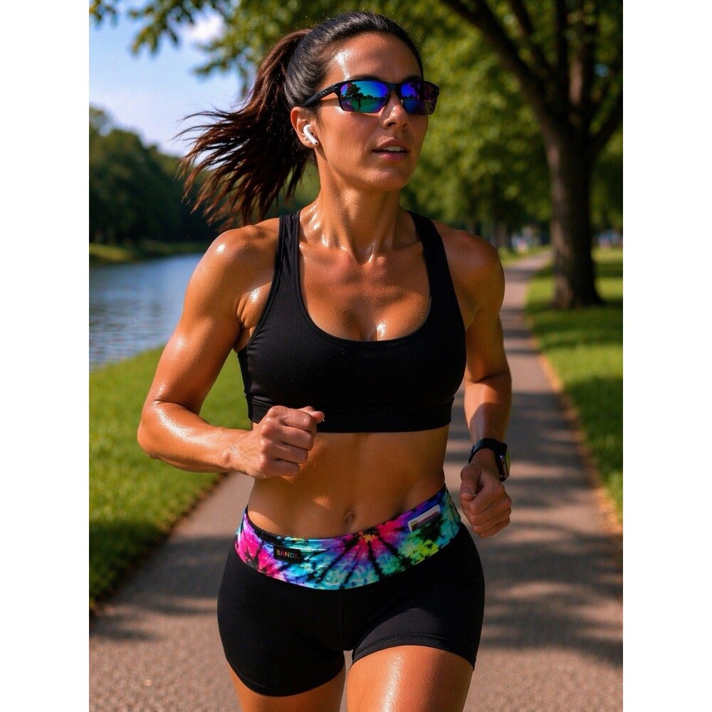 Bandi Tie Dye Classic Pocket Waist Belt Money Fanny Running Walking Phone Travel